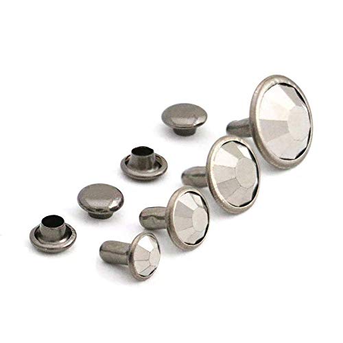 GoldStar Tool Rhinestone Rivets with Hematite Studded Grommets for Handbags, Leather, Crafts, Garments | Crafting Supplies