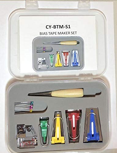 GoldStar Tool Bias Tape Maker Kit w/ Sewing Awl, Adjustable Bias Bounder Foot | Quilting & Sewing Supplies
