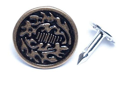 GoldStar Tool JB-OLD_100 Rivets – Jean Button with Oak Leaf Design [Pack of 100] – 17 mm Diameter, Metallic Rivets