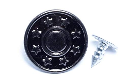 GoldStar Tool Jean Button Rivets - 17mm, Star-Designed Fabric Rivets | Mixed Media Craft Accessories | Fixing Tool Kit (Antique Brass, 100)