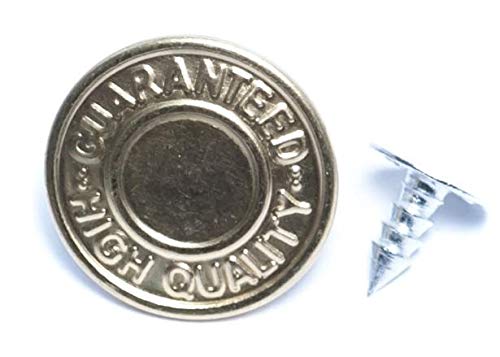 GoldStar Tool Jean Button Rivets - 17mm, Leather Craft Rivets with Text Design, Fabric Buttons | Mixed Media Craft Accessories