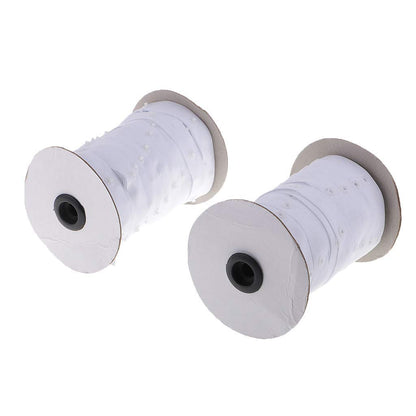 2 Rolls Sewing Snap Fastener Tape Snap Polyester Ribbon Fasteners for Sewing - White