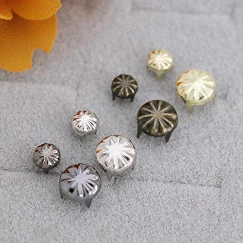 GoldStar Tool Prong Rivets - Sunburst Design Leather Craft Rivets, Fabric Buttons | Mixed Media Craft Accessories (Bronze, 6MM (Set of 100))