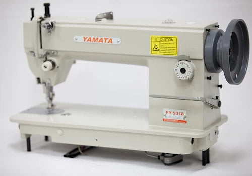 Yamata FY5318 Heavy Duty Single Needle Upholstery Walking Foot Top Bottom Feed Industrial Sewing Machine With Table and Servo Motor