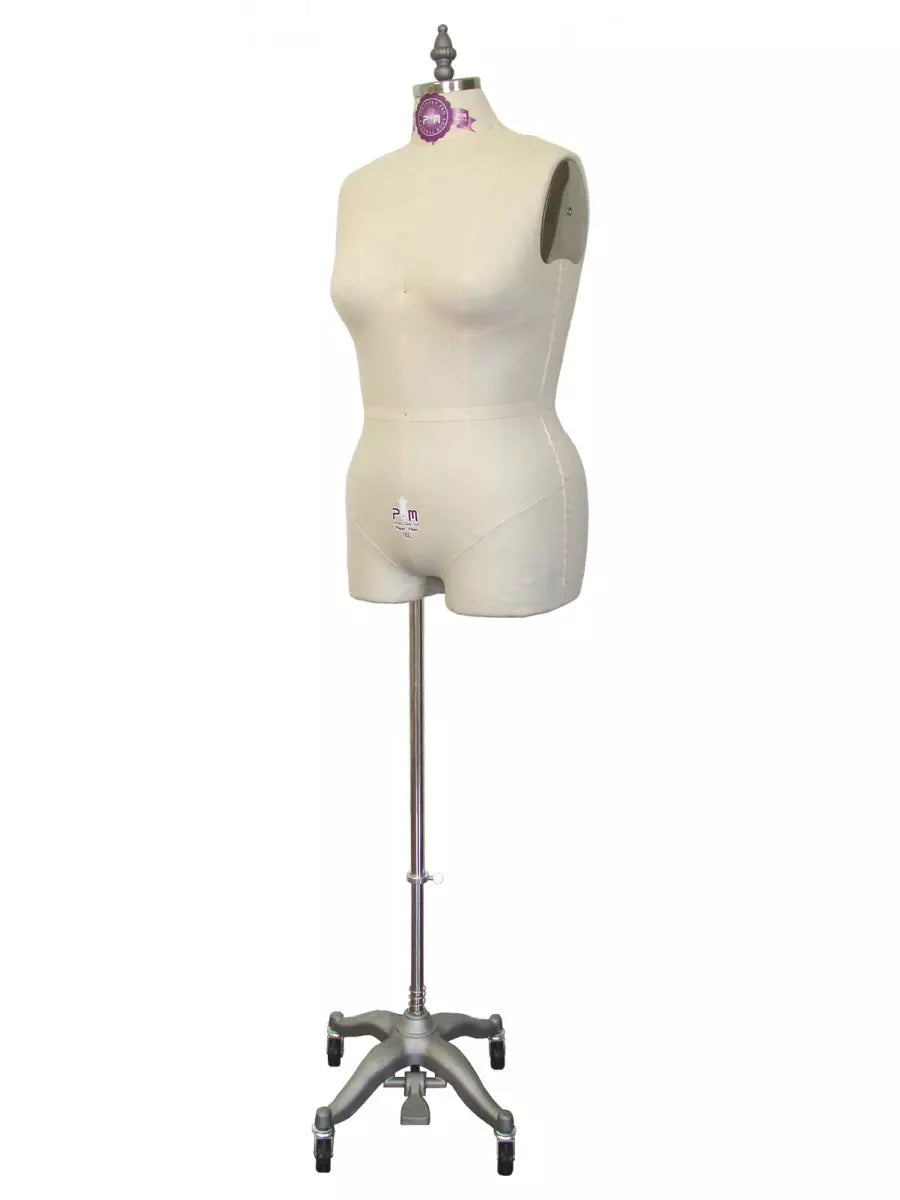 Industry Grade Women Plus Size Half Body Dress Form with Legs and Collapsible Shoulder #PGM-601LA