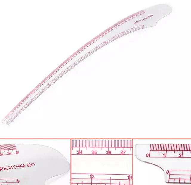 Clear Plastic French Curve Ruler 20"