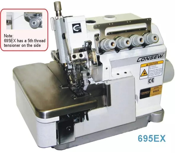 Consew 695EX High Speed Overlock Industrial Sewing Machine With Table and Servo Motor