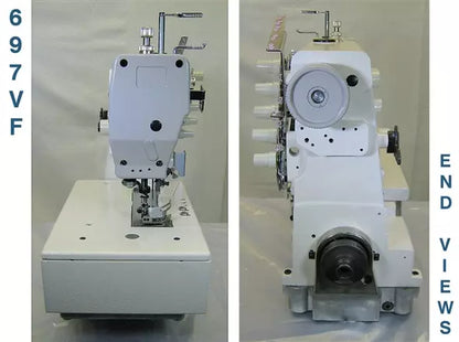 Consew 697VF High Speed Coverstitch Industrial Sewing Machine With Table and Servo Motor