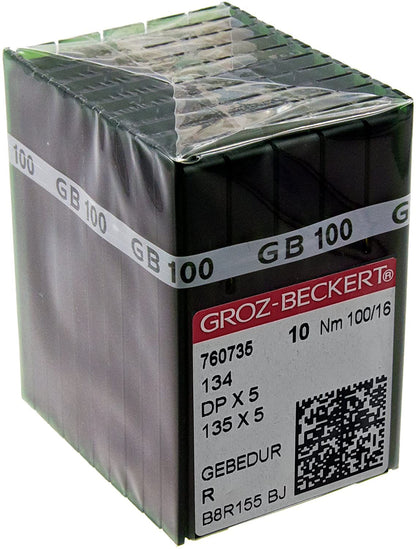 100 GROZ-BECKERT GEBEDUR 134 MR Titanium Quilting Machine Needles (135x5 MR, 3.5mm)