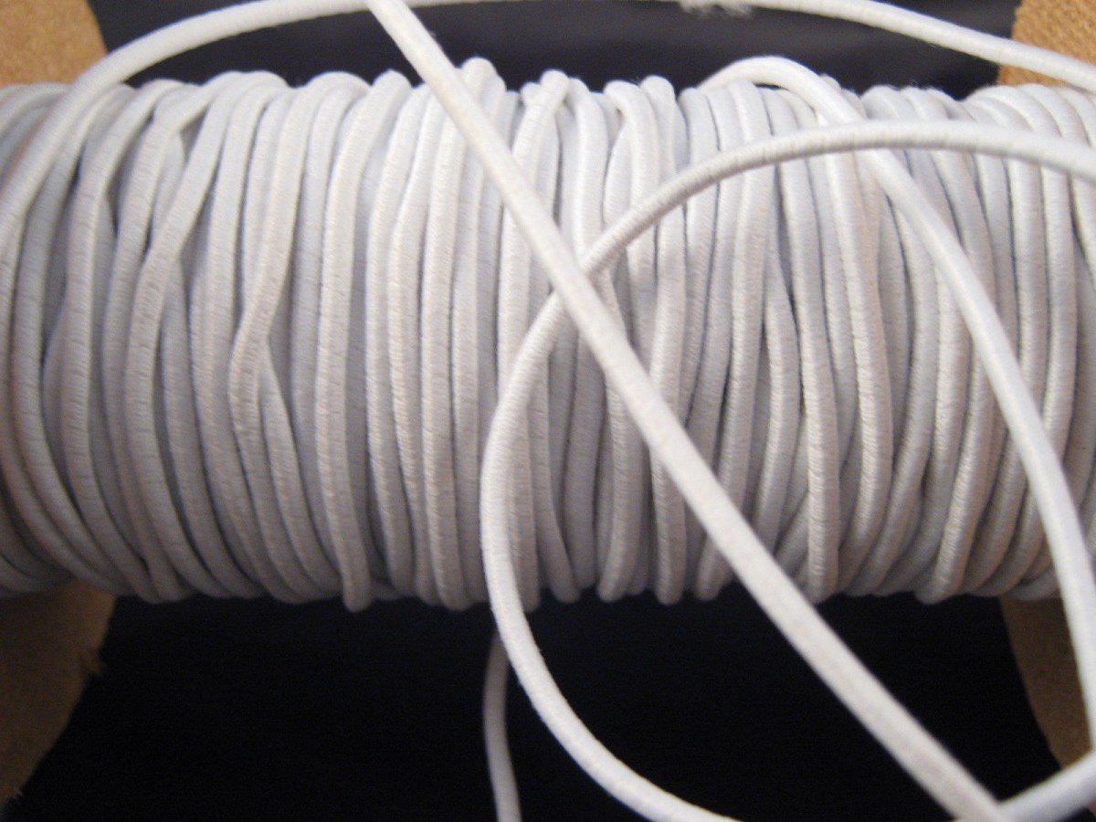 CHENGYIDA 1 Full Roll(55 Yards) White Round Elastic Cord Rope Craft DIY - 3mm