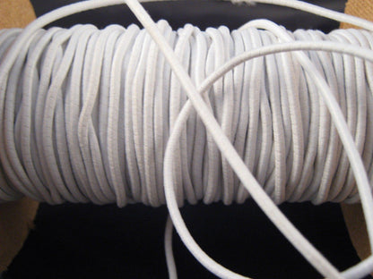 CHENGYIDA 1 Full Roll(55 Yards) White Round Elastic Cord Rope Craft DIY - 3mm