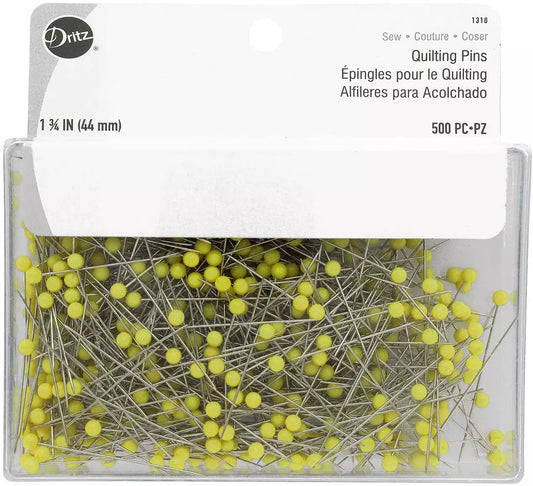 Dritz 1310 Quilting Pins - Yellow 1 3/4" 500 Pieces