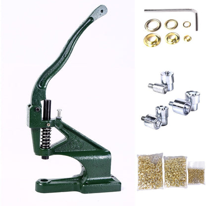New Grommet Machine 3 Die (#0 #2 #4) & 900 Grommets Eyelet Hand Press Tool