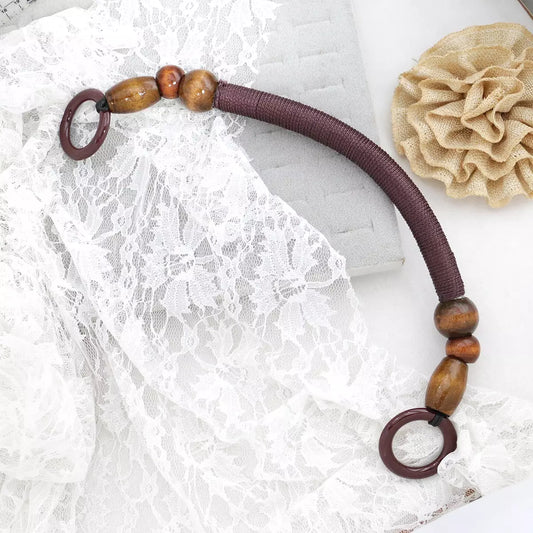Purse Handle - Beaded Brown 19"