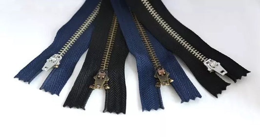 #5 Brass Closed-End Jean Zipper -7"