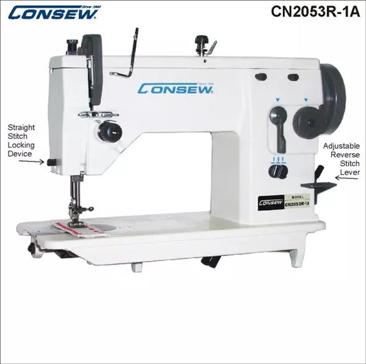 Consew CN2053R-2A 3-Step Zig-Zag Industrial Sewing Machine with Table and Servo Motor
