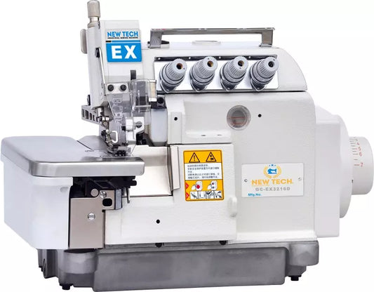New-Tech EX-3216D High-Speed 5-Thread Direct Drive Overlock Industrial Sewing Machine