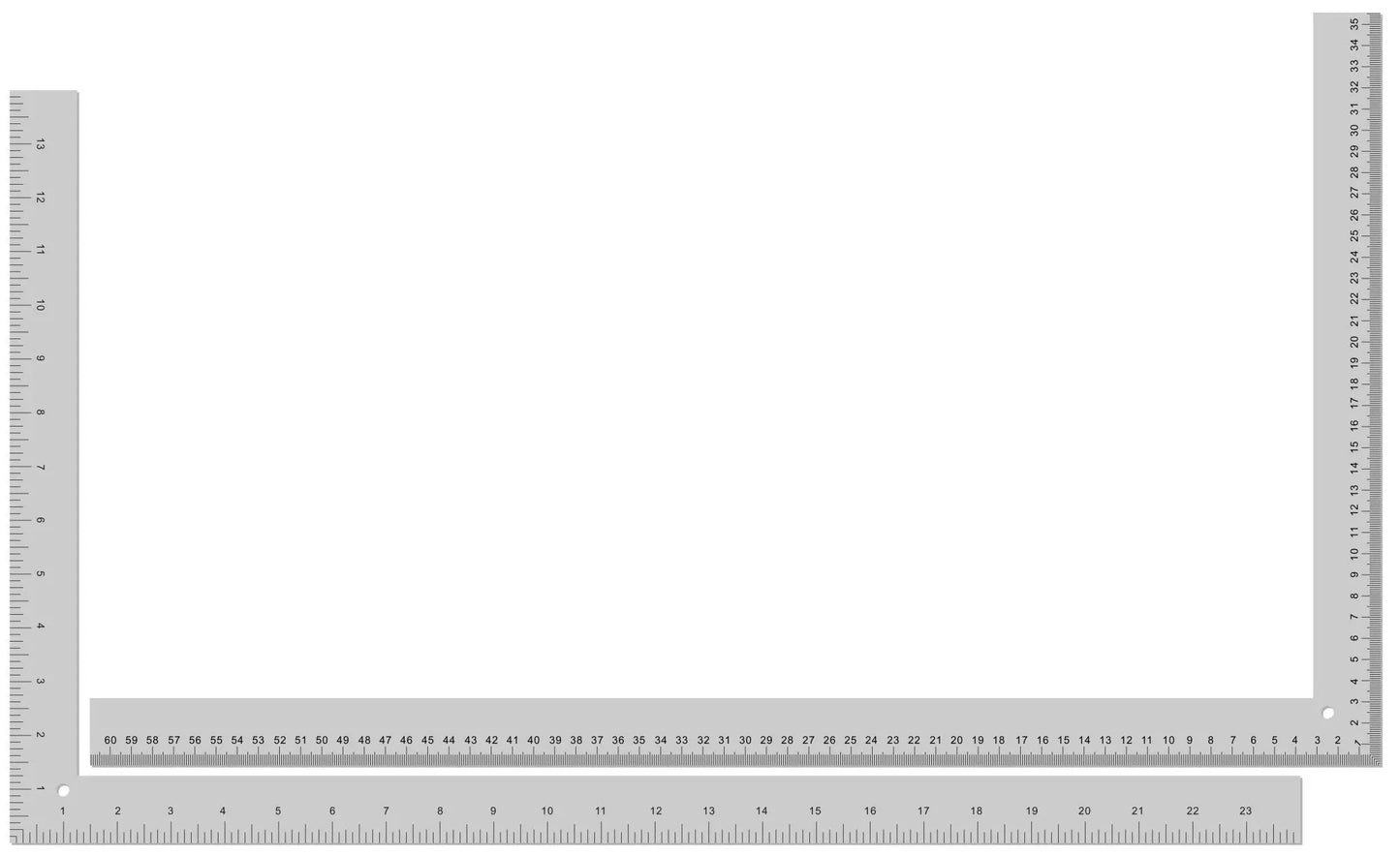 Goldstar Aluminium L-SQUARE Ruler, Choose INCH OR METRIC