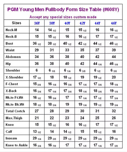 Young Men Full Body Dress Form Industry Pro #PGM- 608Y
