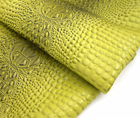 Faux Crocodile Vinyl Leather Upholstery Fabric By The Yard