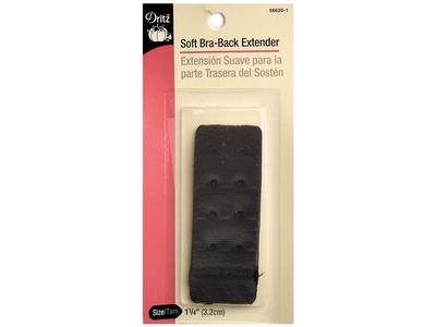 PACK OF 4 - Dritz Bra Back Extender - Black 1-1/4" FREE SHIPPING US SELLER