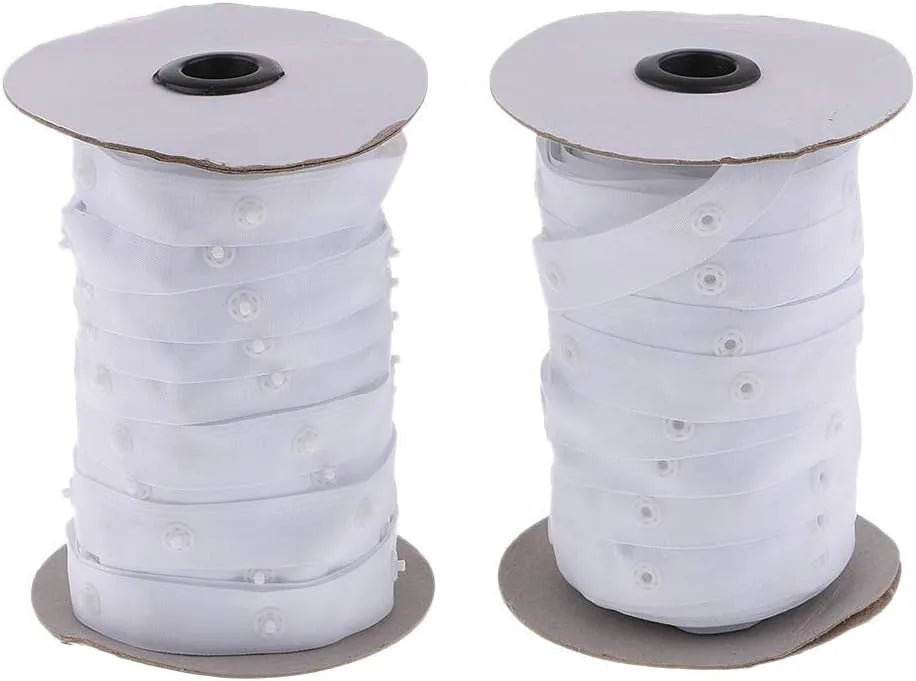 Polyester Sewing Snap Fastener Tape Ribbon 50 Yards