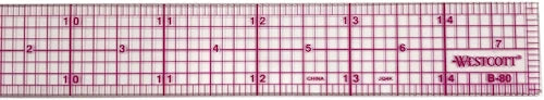 Westcott C-Thru 15" Clear Plastic Beveled Graph Ruler