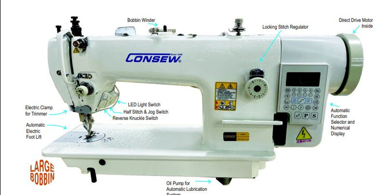 Consew 205RB-7DD Fully Automatic Walking Foot Industrial Sewing Machine
