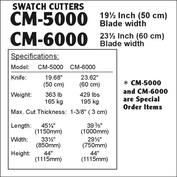 Consew CM-5000 Power Swatch Cutter With Table and Servo Motor