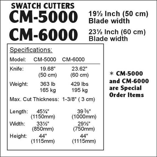 Consew CM-5000 Power Swatch Cutter With Table and Servo Motor
