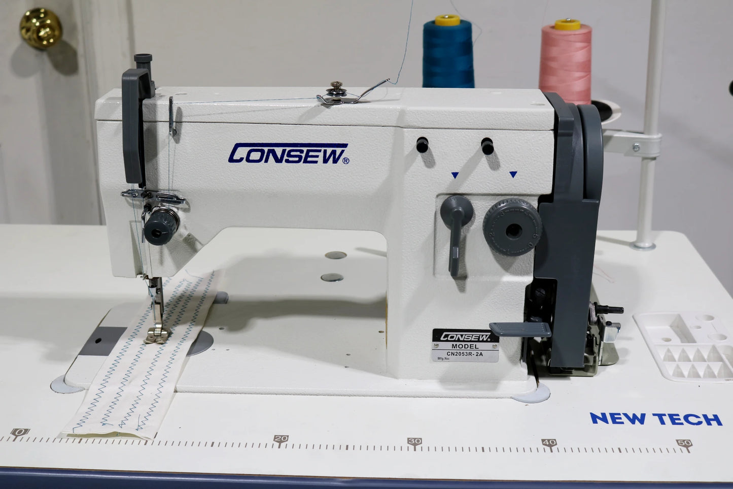 Consew CN2053R-2A 3-Step Zig-Zag Industrial Sewing Machine with Table and Servo Motor