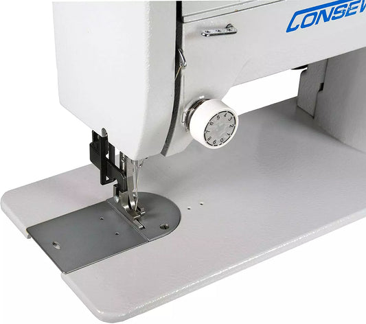 Consew CP206RL | Portable Long-Arm Walking Foot Locksmith Industrial Sewing Machine with Built-in Motor