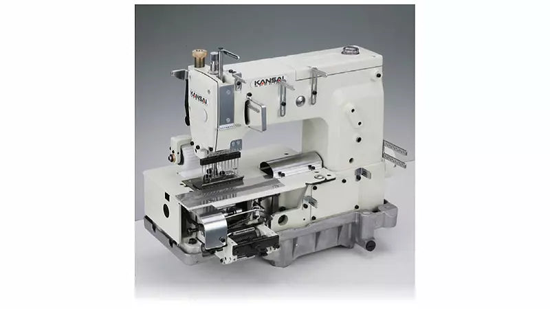 Kansai Special DFB-1412PQ 12-Needle Multi-Needle Industrial Sewing Machine  with Table, Stand, and High-Torque Servo Motor