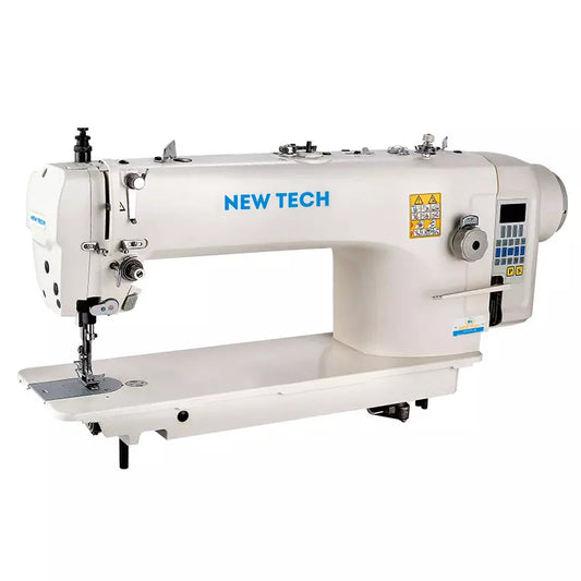 New-Tech GC-9922A Triple Feed Heavy Duty Single Needle Drop Feed Lockstitch Upholstery Industrial Sewing Machine With Table and Built In Direct Drive Servo Motor