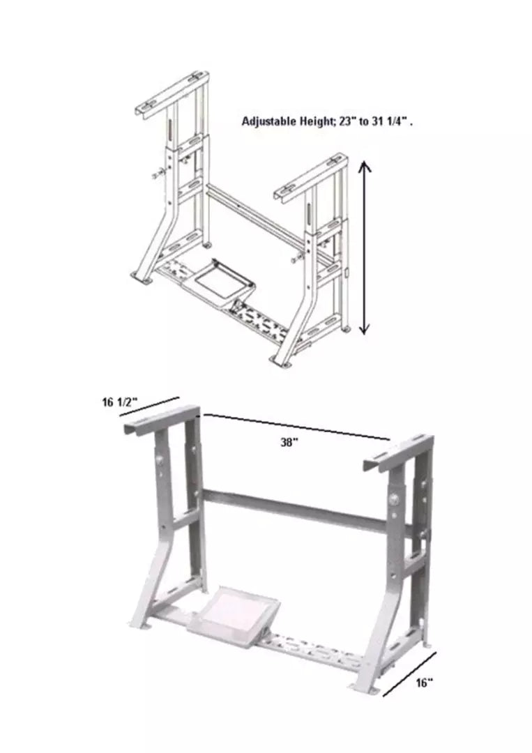 Adjustable K-Leg Table Frame Assembly