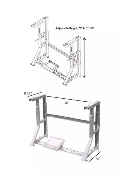 Adjustable K-Leg Table Frame Assembly