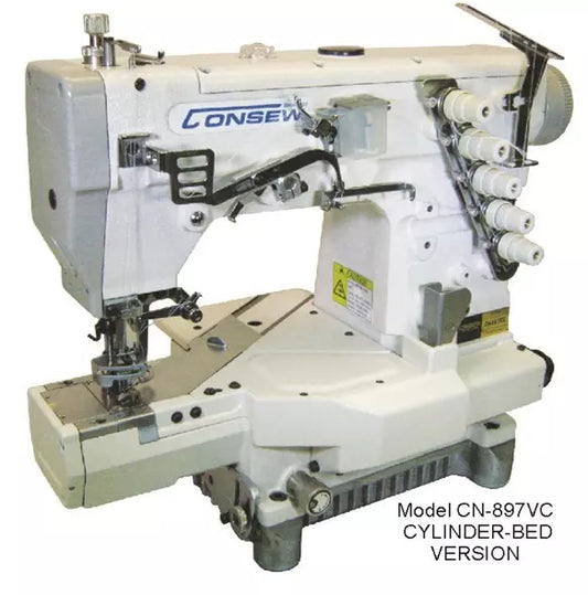 Consew CN-897VC V-Series High-Speed Cylinder-Bed Coverstitch Industrial Sewing Machine