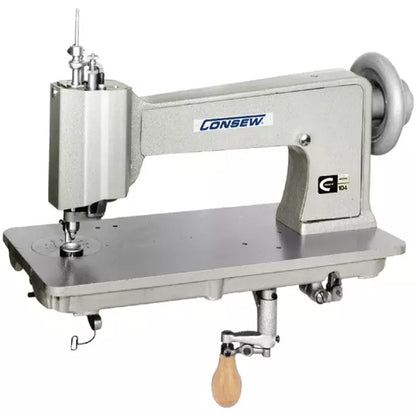 Consew 104-2T Industrial Hand-Operated Chainstitch & Moss Stitch Embroidery Sewing Machine – Complete with Table and Servo Motor