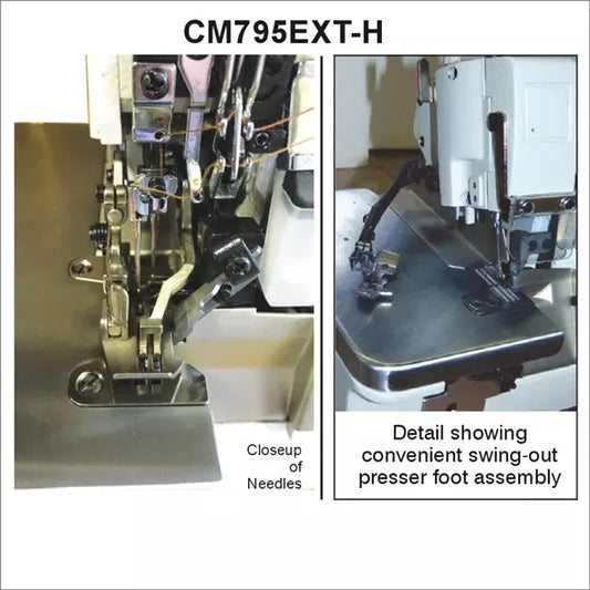 Consew CM795EXT-H Heavy-Duty High-Speed 5-Thread Overlock Industrial Sewing Machine