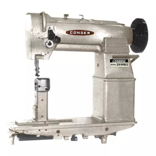 Consew 289RB-2 High Speed, Post Bed, 1 Needle, Drop Feed, Needle Feed, Walking Foot, Alternating Presser Feet, Lockstitch Industrial Sewing Machine With Table and Servo Motor