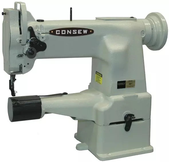 Consew 207 10" Heavy Duty 1 Needle Cylinder Bed Darning and Mending Lockstitch Industrial Sewing Machine With Table and Servo Motor