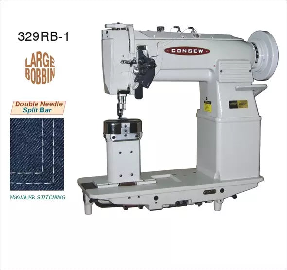 Consew 329RB-1 High-Speed Twin-Needle Post Bed Industrial Sewing Machine with Angular