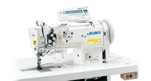 JUKI LU-1560N 2-Needle Unison-Feed (Walking Foot) Heavy-Duty Industrial Sewing Machine with Table and Servo Motor