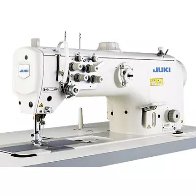 Juki LU-2860 2-Needle Unison Feed Walking Foot Semi-Dry Industrial Sewing Machine – Complete Set with Table & Direct-Drive Servo Motor