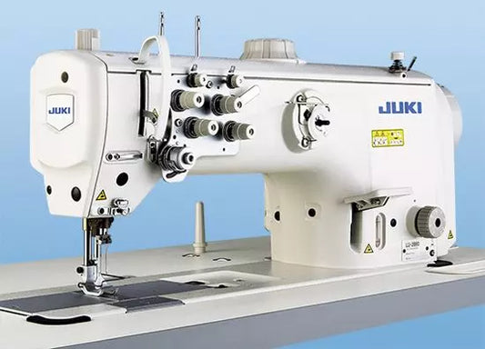 Juki LU-2860 2-Needle Unison Feed Walking Foot Semi-Dry Industrial Sewing Machine – Complete Set with Table & Direct-Drive Servo Motor