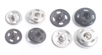 Sew-on Metal Snap Buttons (144 Sets)