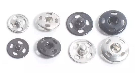 Sew-on Metal Snap Buttons (144 Sets)