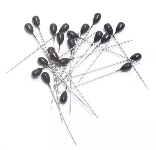 Teardrop Pearl Head Pins Natural Or Black- Pack Of 144