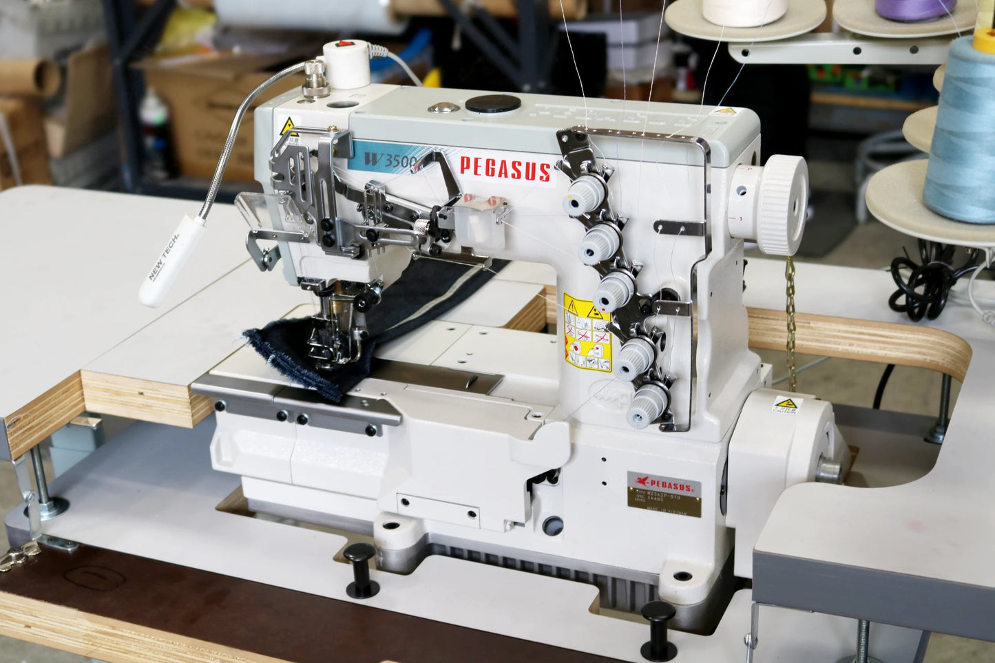 Pegasus W3562P-01 3-Needle 5-Thread Flatbed Coverstitch Industrial Sewing Machine