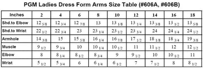 Dress Form Magnetic Left Arm #PGM-606B